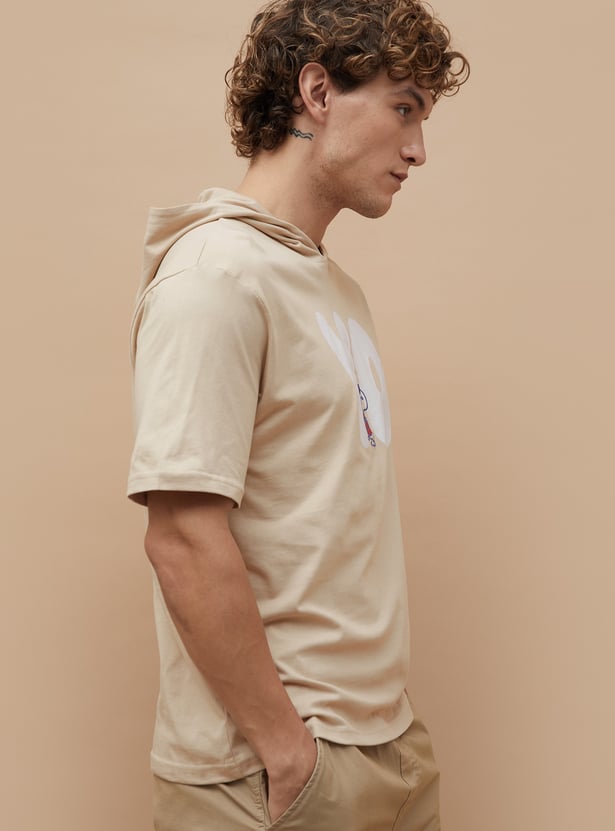 FAME FOREVER Snoopy Print Hooded T-shirt