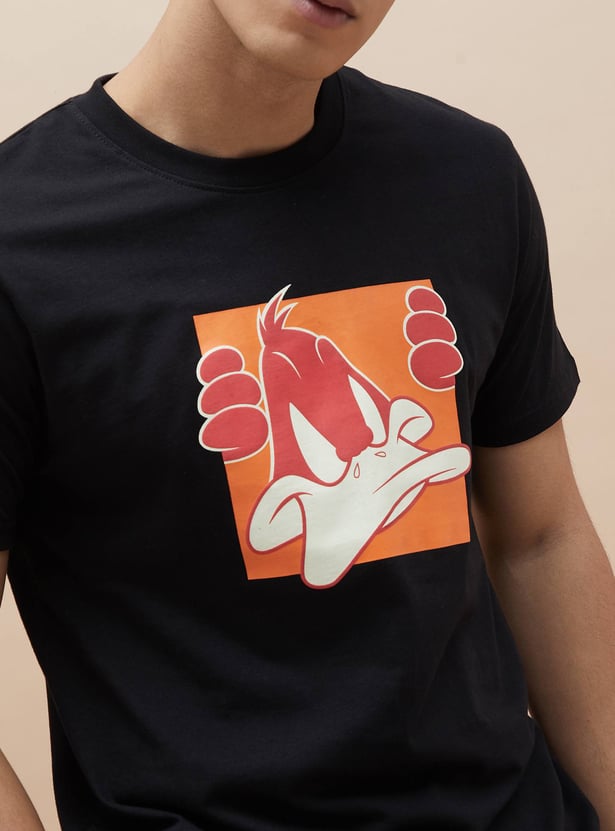 FAME FOREVER Daffy Duck Print T-shirt