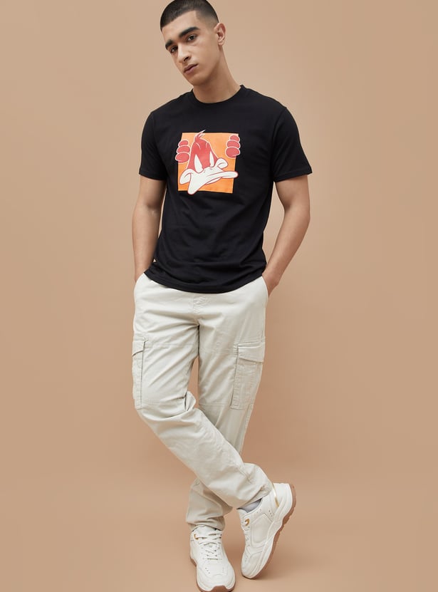FAME FOREVER Daffy Duck Print T-shirt