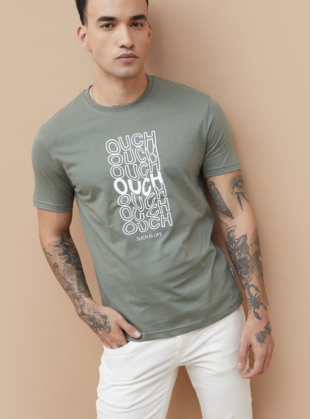 FAME FOREVER Typographic Print Regular Fit T-shirt