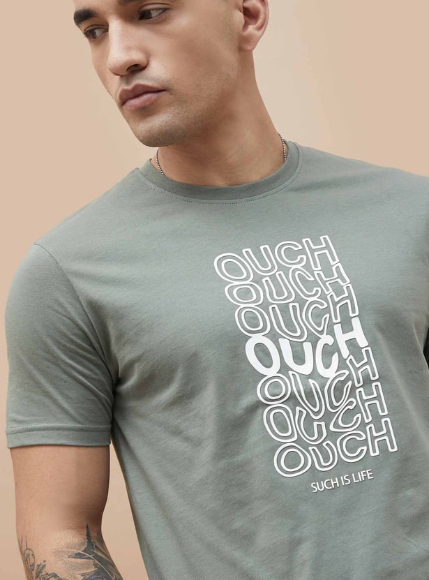 FAME FOREVER Typographic Print Regular Fit T-shirt