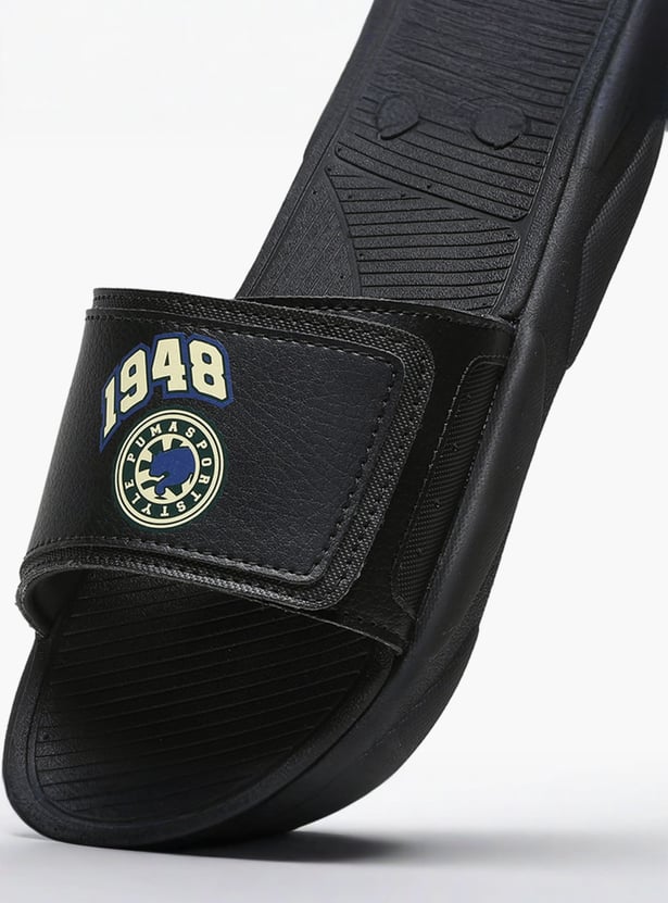 PUMA Boys Printed Sliders with Velcro Strap