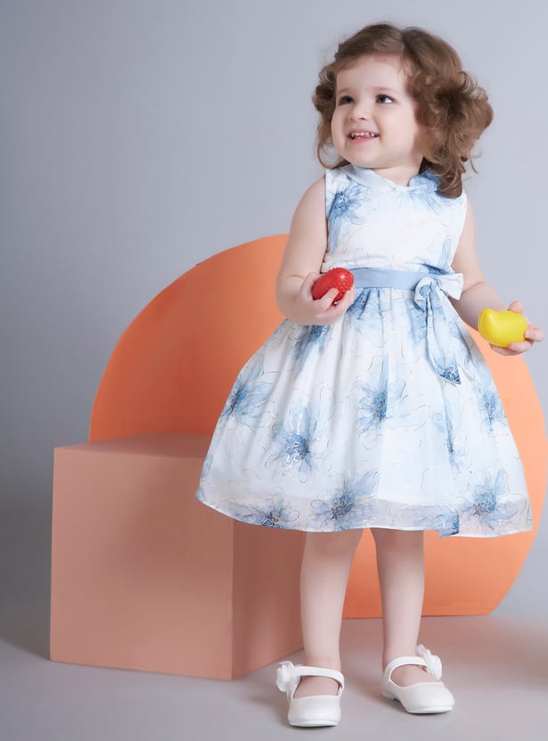 PEPPERMINT Girls Floral Print Fit and Flare Dress