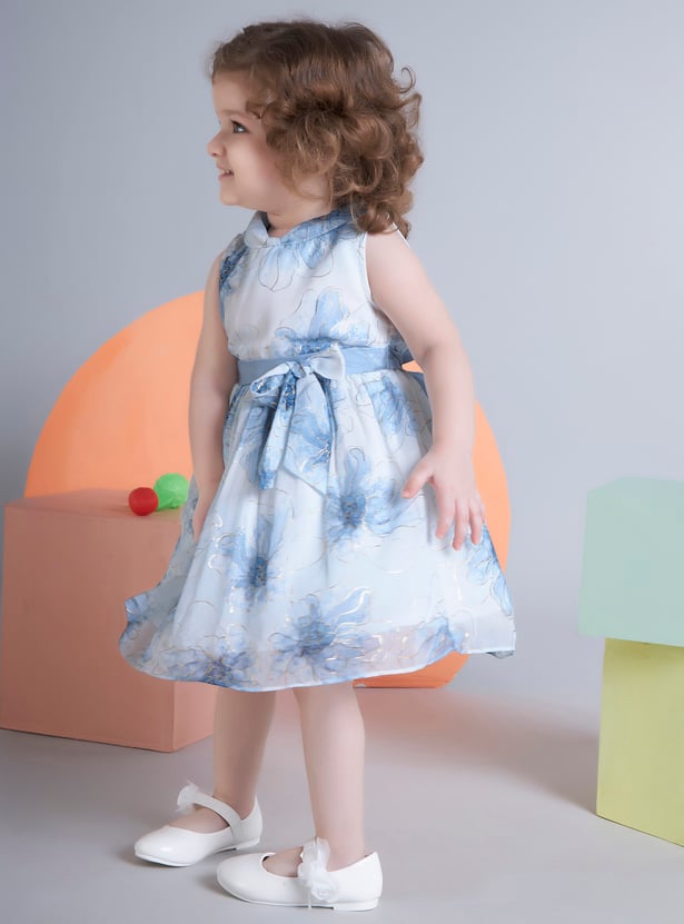 PEPPERMINT Girls Floral Print Fit and Flare Dress
