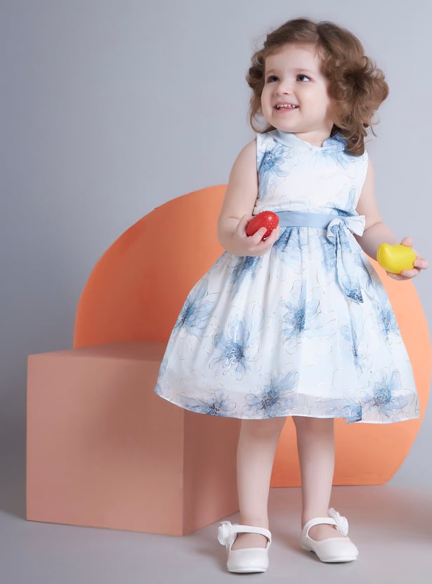PEPPERMINT Girls Floral Print Fit and Flare Dress
