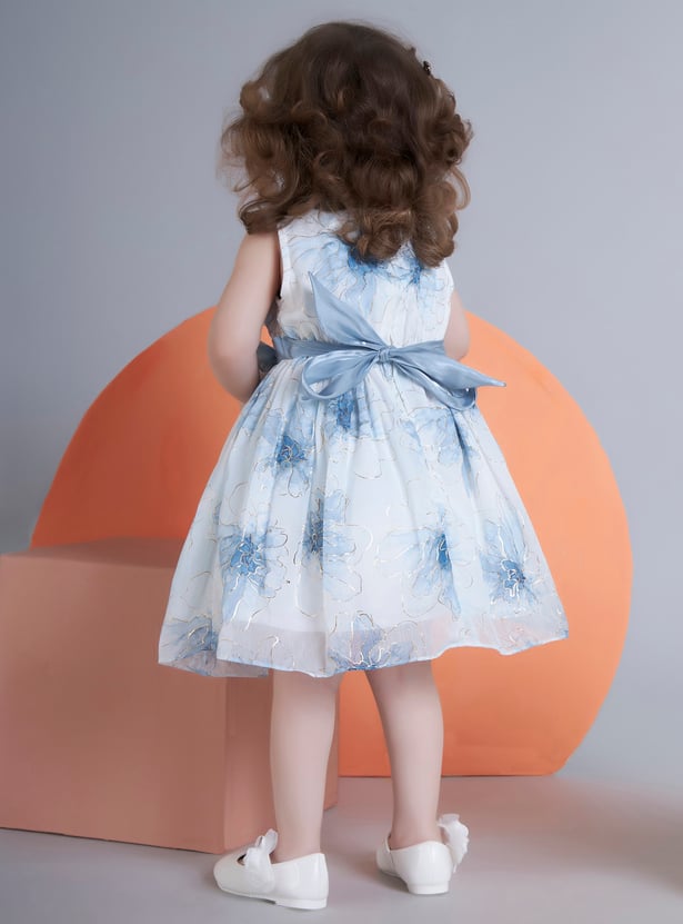PEPPERMINT Girls Floral Print Fit and Flare Dress