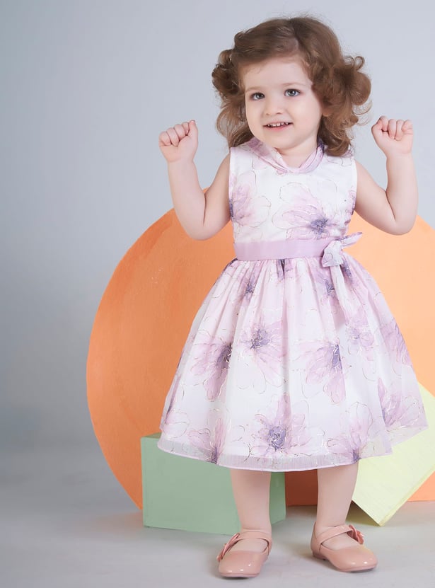 PEPPERMINT Girls Floral Print Fit and Flare Dress