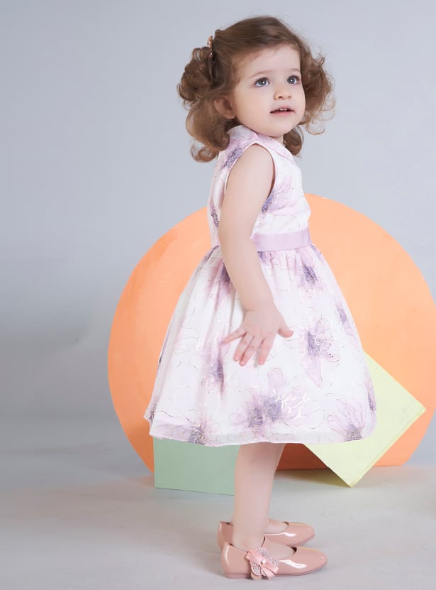 PEPPERMINT Girls Floral Print Fit and Flare Dress