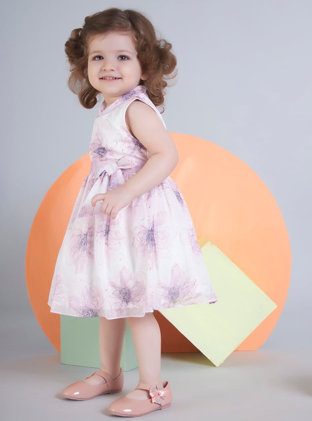 PEPPERMINT Girls Floral Print Fit and Flare Dress