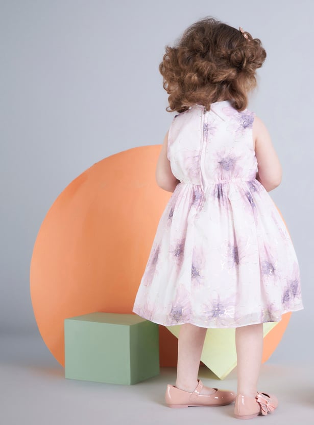 PEPPERMINT Girls Floral Print Fit and Flare Dress