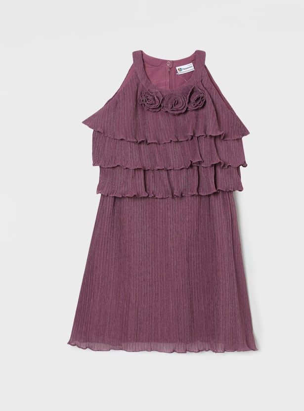 PEPPERMINT Girls Pleated Halter Neck Shift Dress