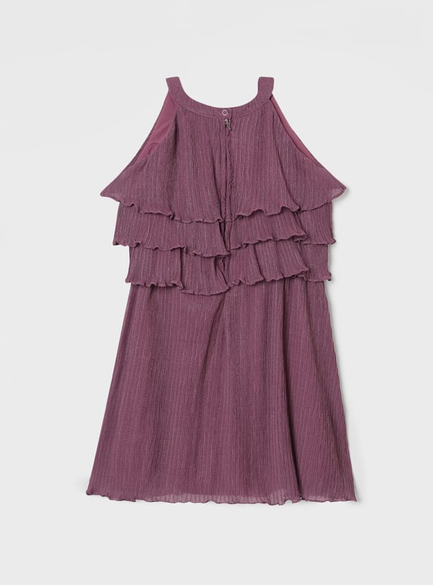 PEPPERMINT Girls Pleated Halter Neck Shift Dress