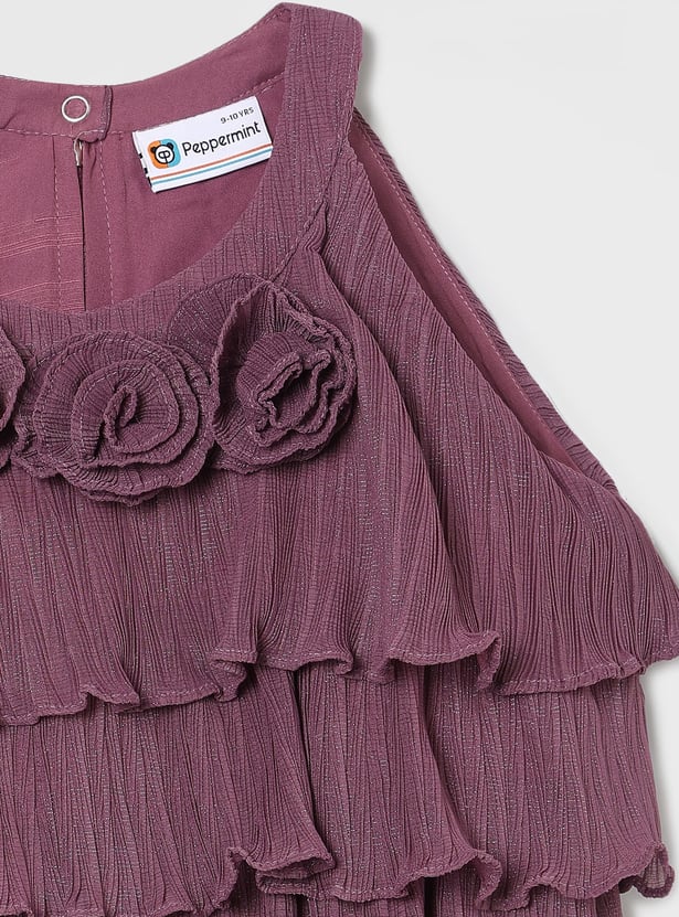 PEPPERMINT Girls Pleated Halter Neck Shift Dress