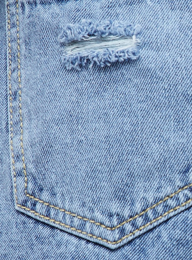 GINGER Distressed Denim Shorts