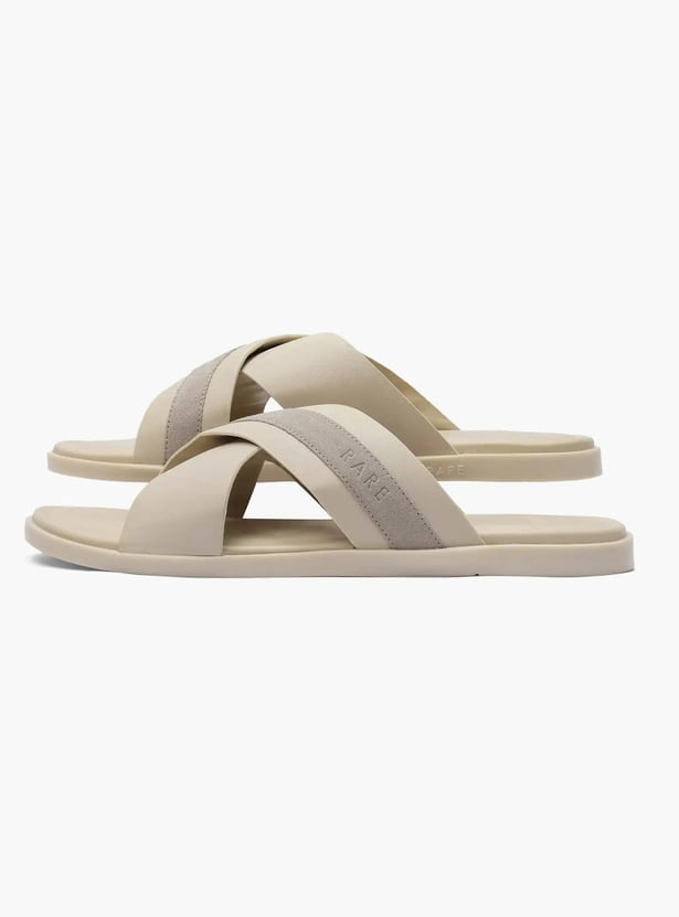 RARE RABBIT Stride Striped Leather Sandals