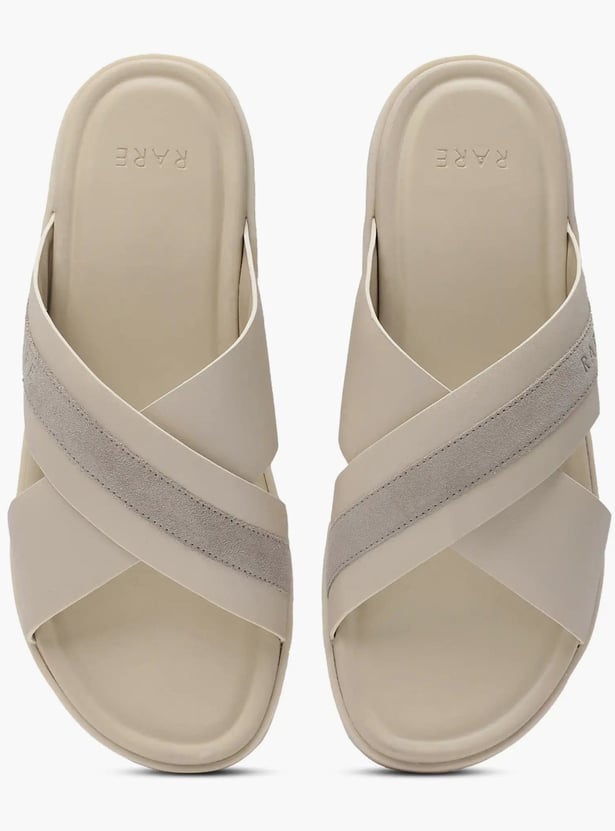 RARE RABBIT Stride Striped Leather Sandals