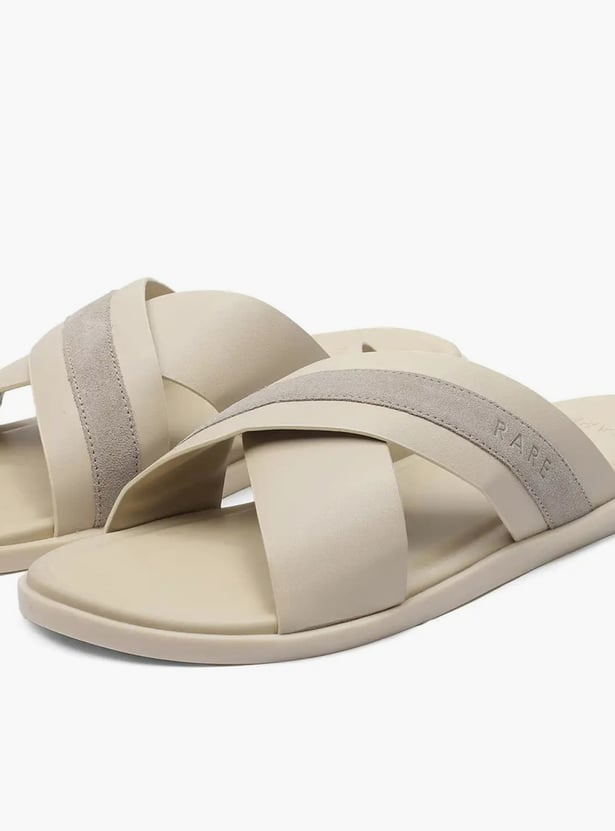 RARE RABBIT Stride Striped Leather Sandals