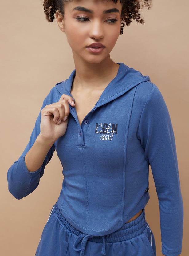 KAPPA Solid Hooded Sports T-shirt