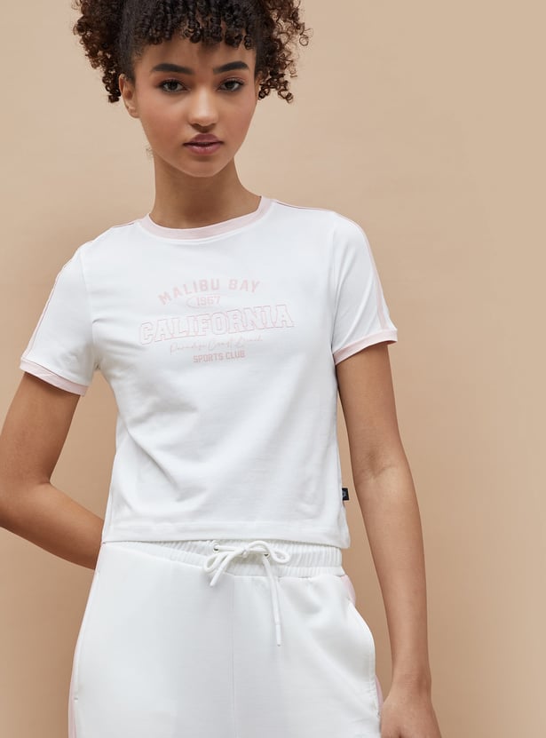KAPPA Typographic Print Crop T-shirt