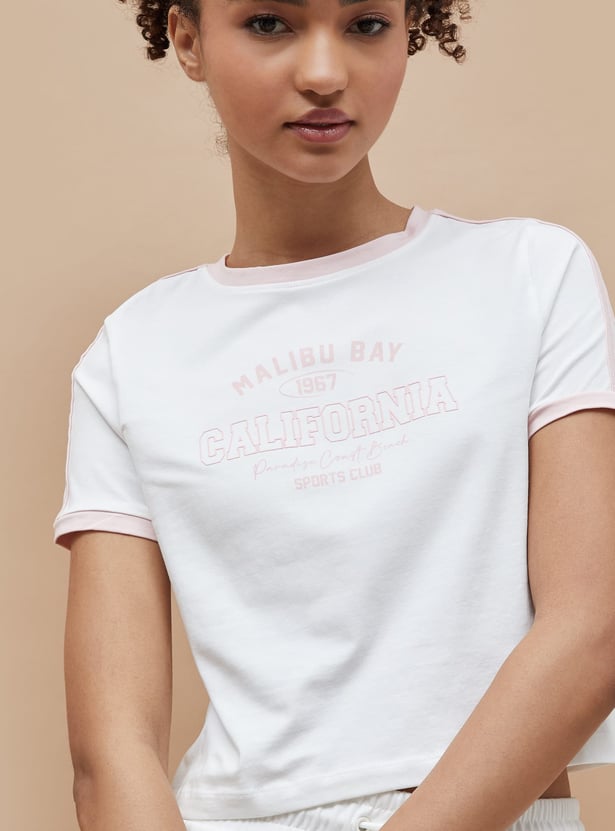 KAPPA Typographic Print Crop T-shirt