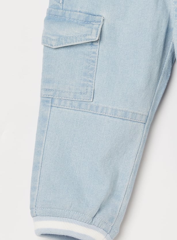 JUNIORS Boys Lightwashed Denim Joggers