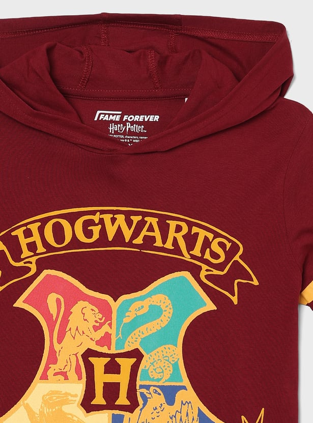 FAME FOREVER Boys Harry Potter Print Hooded T-shirt