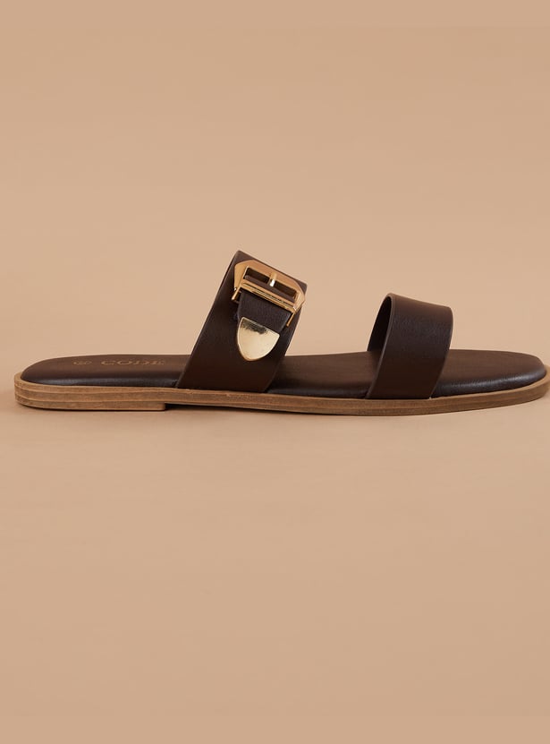 CODE Solid Flats with Buckle Detail