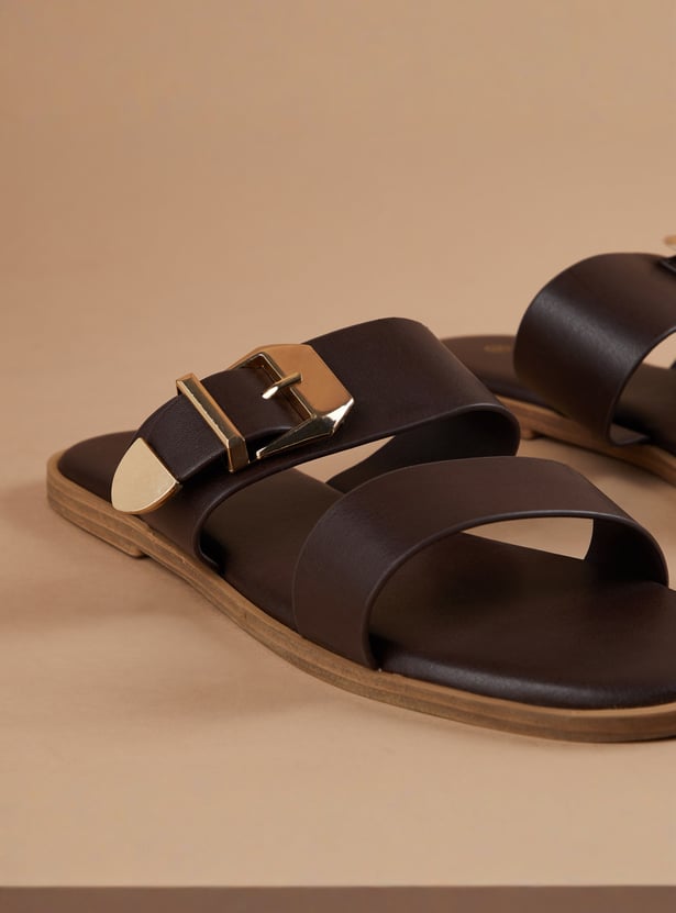 CODE Solid Flats with Buckle Detail