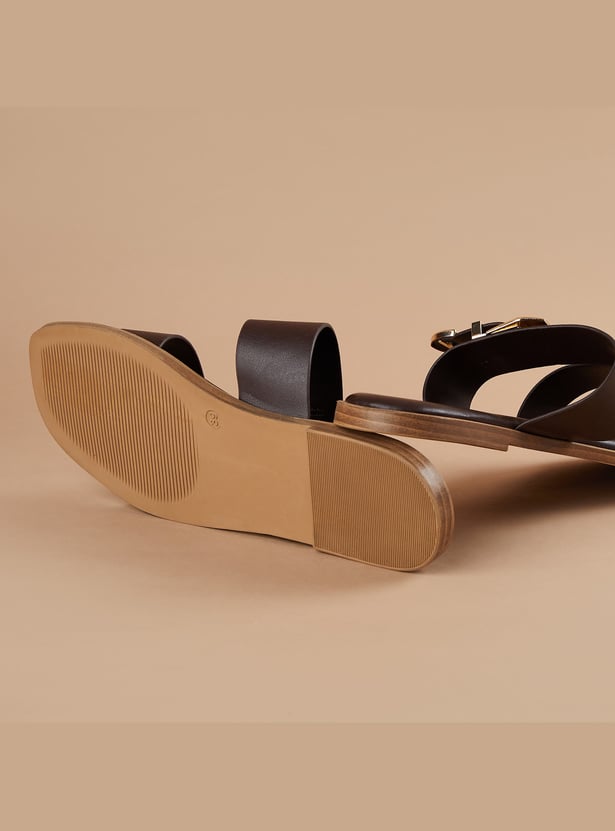 CODE Solid Flats with Buckle Detail