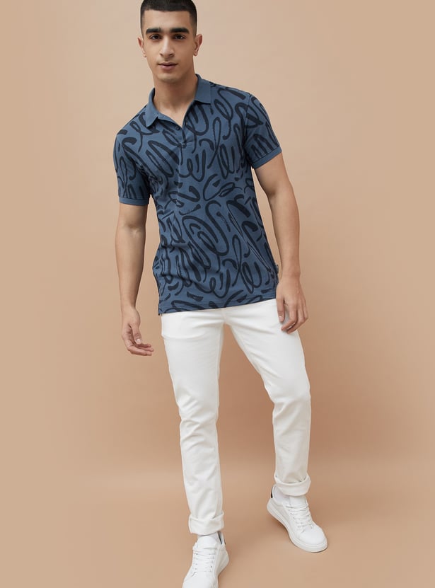 FAME FOREVER Printed Polo T-shirt