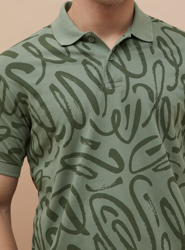 FAME FOREVER Printed Polo T-shirt