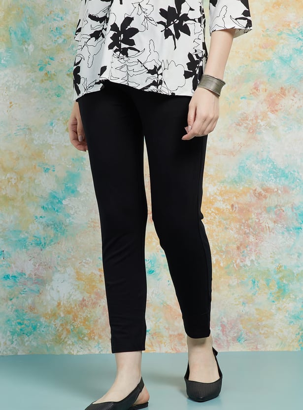 MELANGE Solid Straight Pants