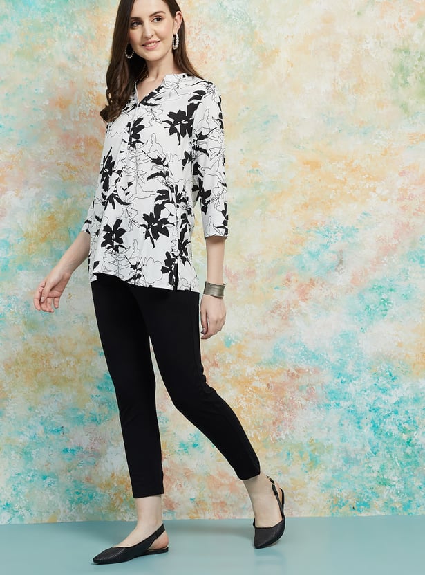 MELANGE Solid Straight Pants