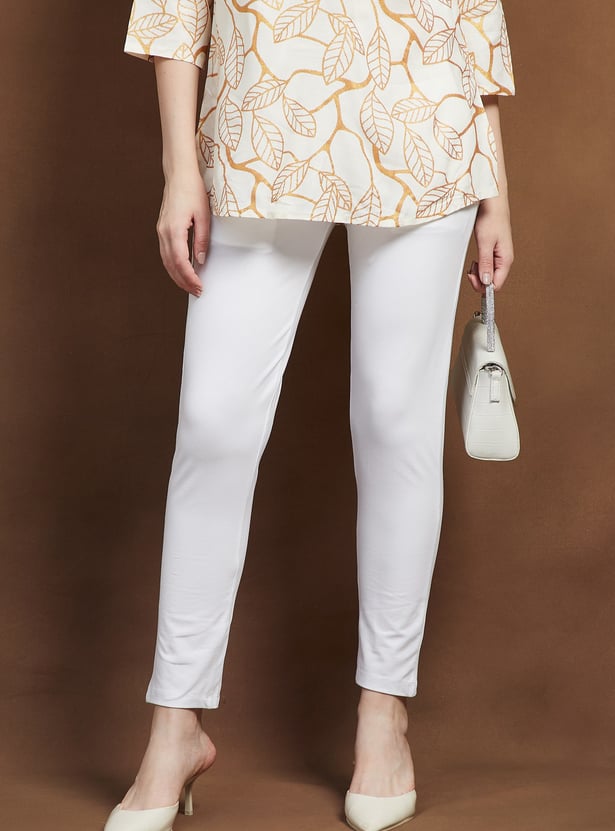 MELANGE Solid Straight Pants