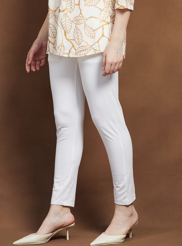 MELANGE Solid Straight Pants