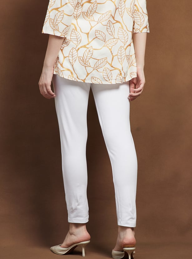 MELANGE Solid Straight Pants