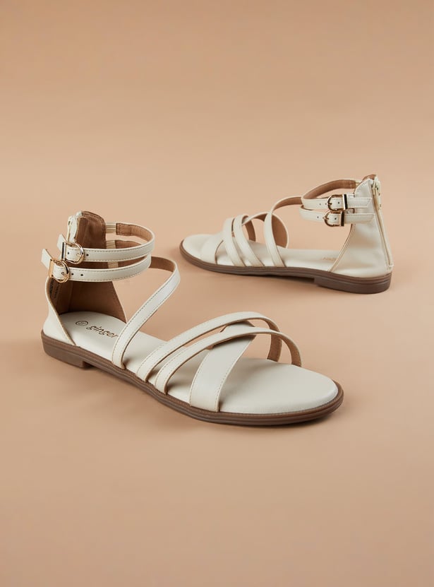 GINGER Solid Strappy Sandals