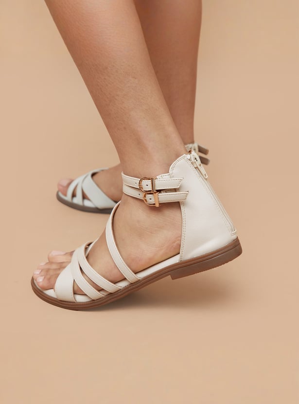 GINGER Solid Strappy Sandals