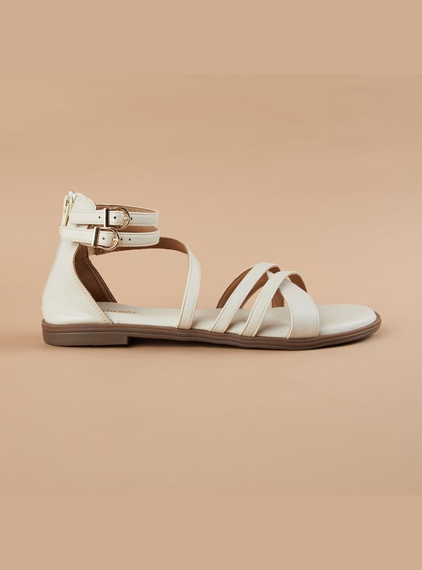 GINGER Solid Strappy Sandals