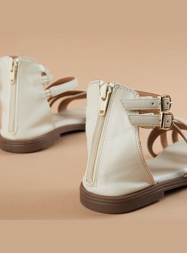 GINGER Solid Strappy Sandals