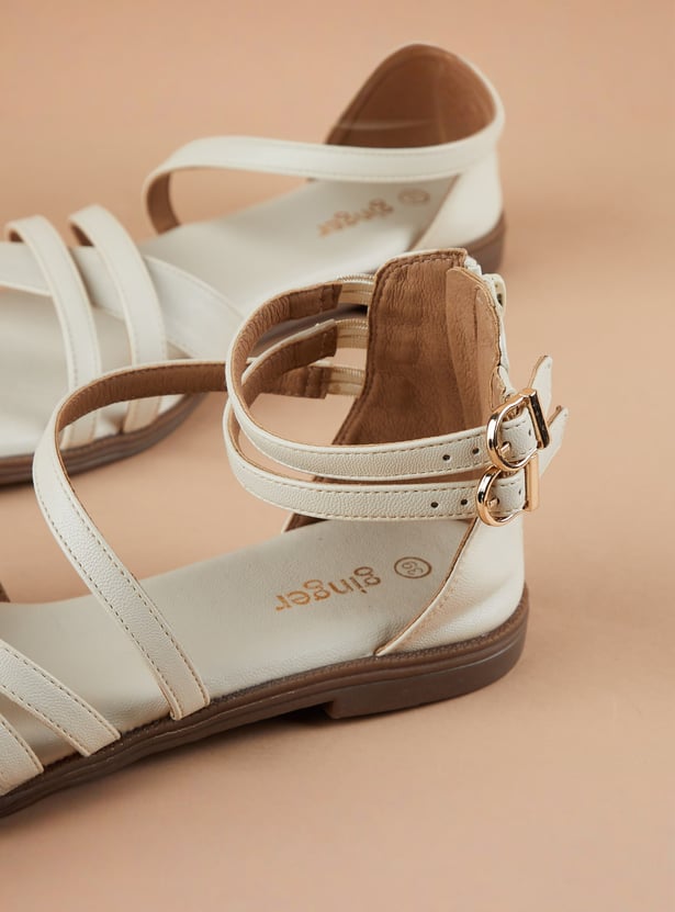 GINGER Solid Strappy Sandals