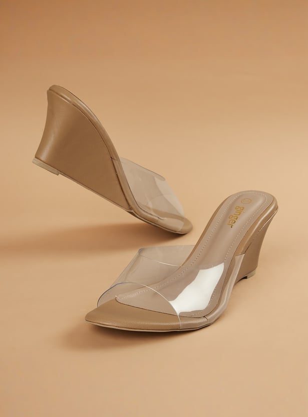 GINGER Transparent Strap Wedges