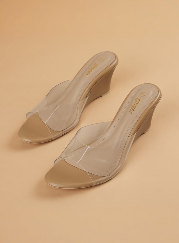 GINGER Transparent Strap Wedges