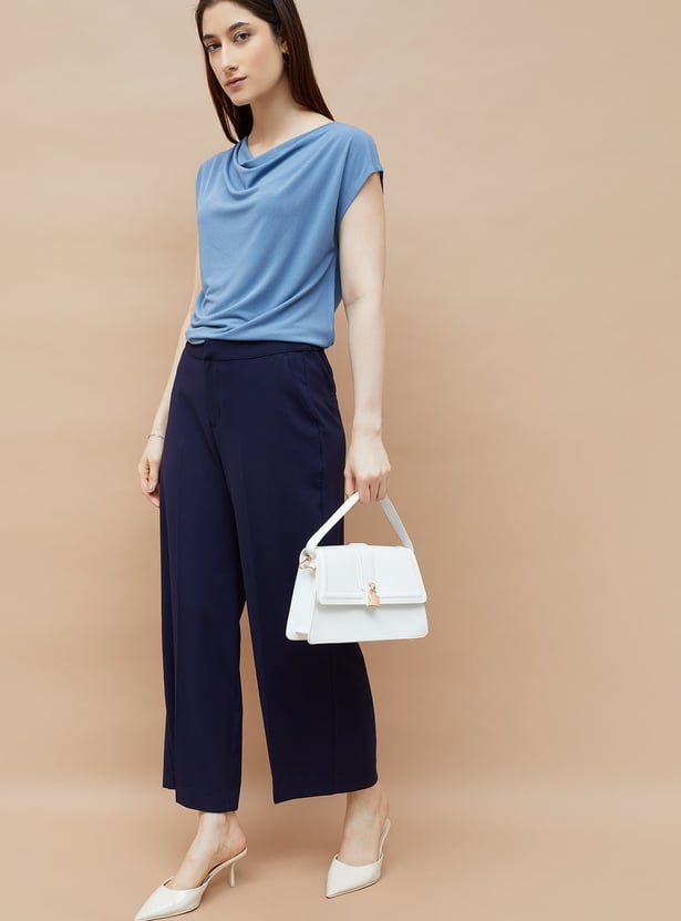CODE Solid Cowl Neck Top