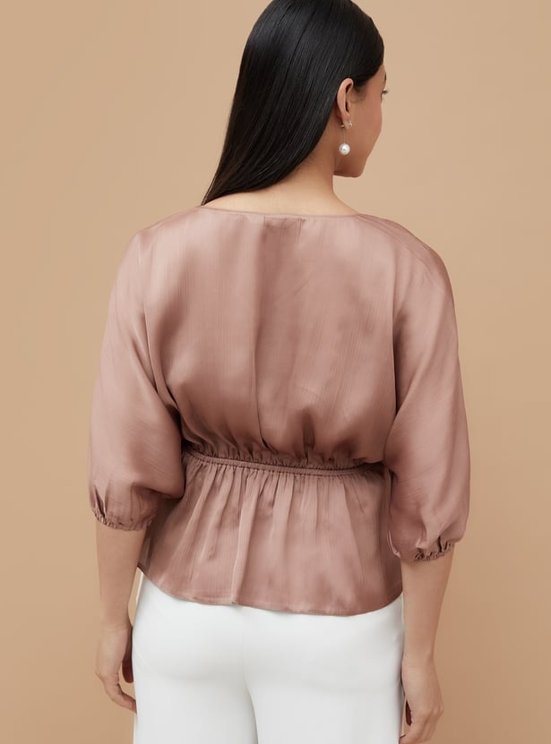 CODE Solid Batwing Sleeve Top