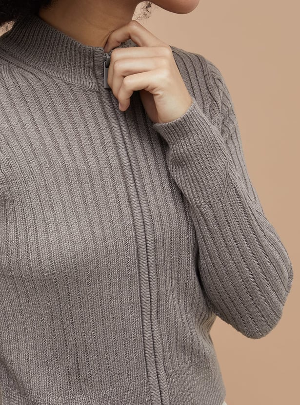 GINGER Knitted Zip-Up Sweater