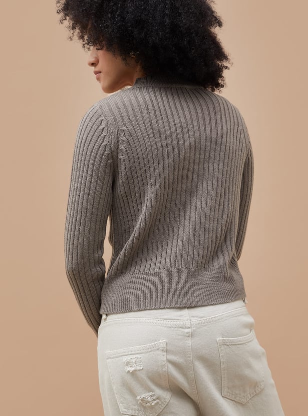 GINGER Knitted Zip-Up Sweater