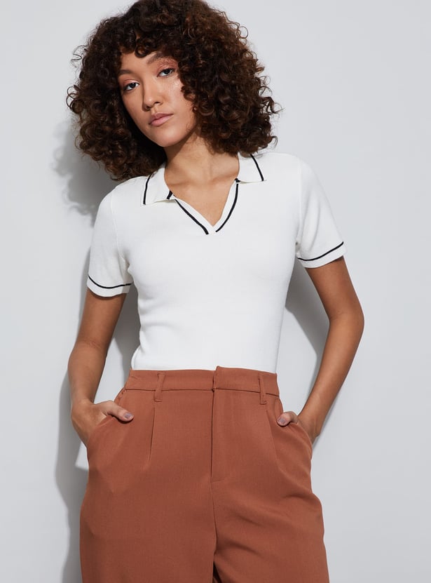 CODE CLASSIC Johnny Collar Knit Top
