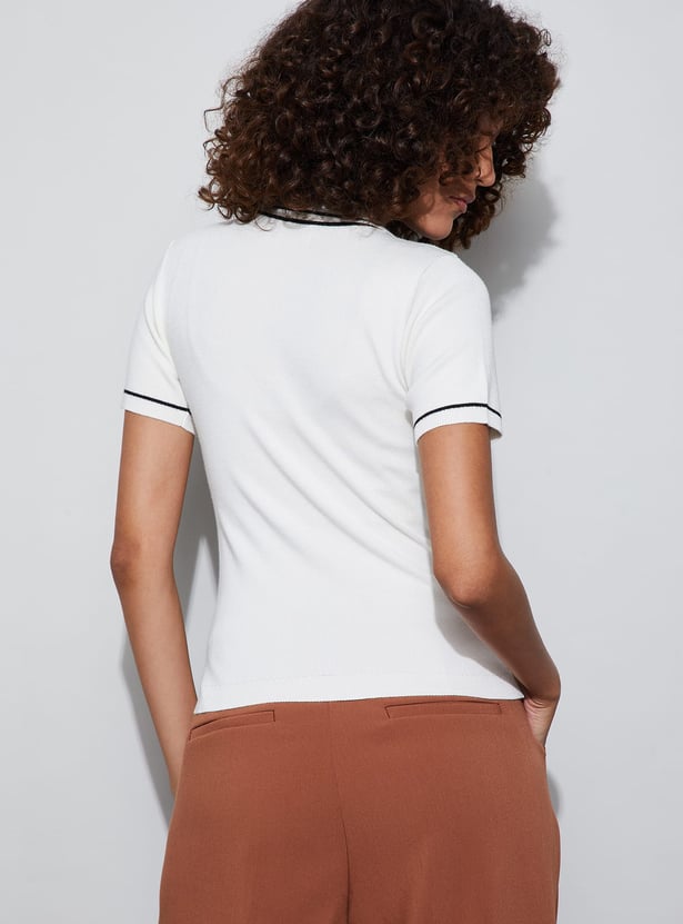 CODE CLASSIC Johnny Collar Knit Top