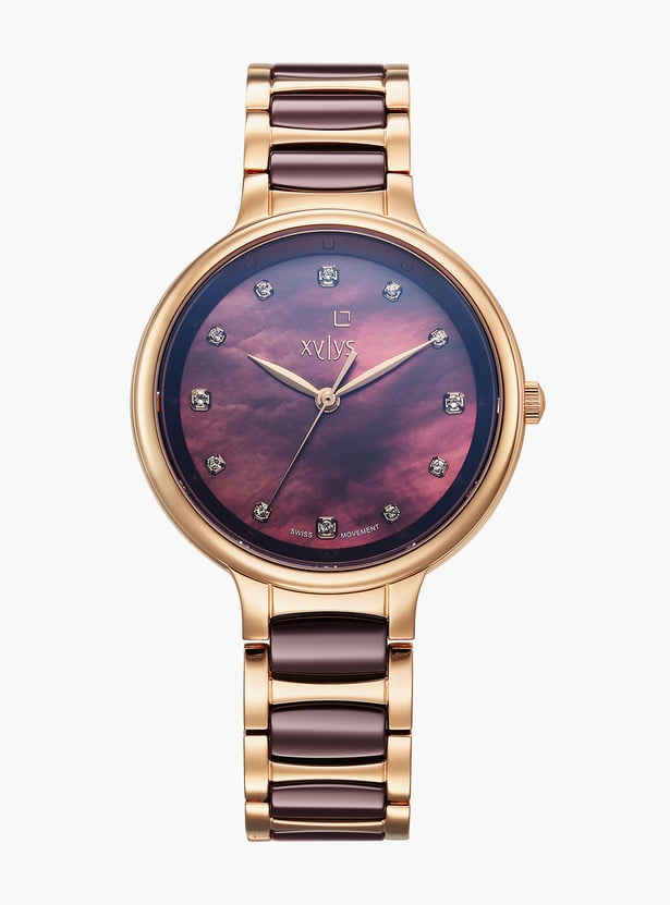 XYLYS Melange Embellished Analog Watch - NT45022KD01E